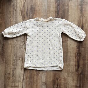 Zara Waffle Knit Dress in Winter White w/ Blue Snowflakes, Size 12-18M